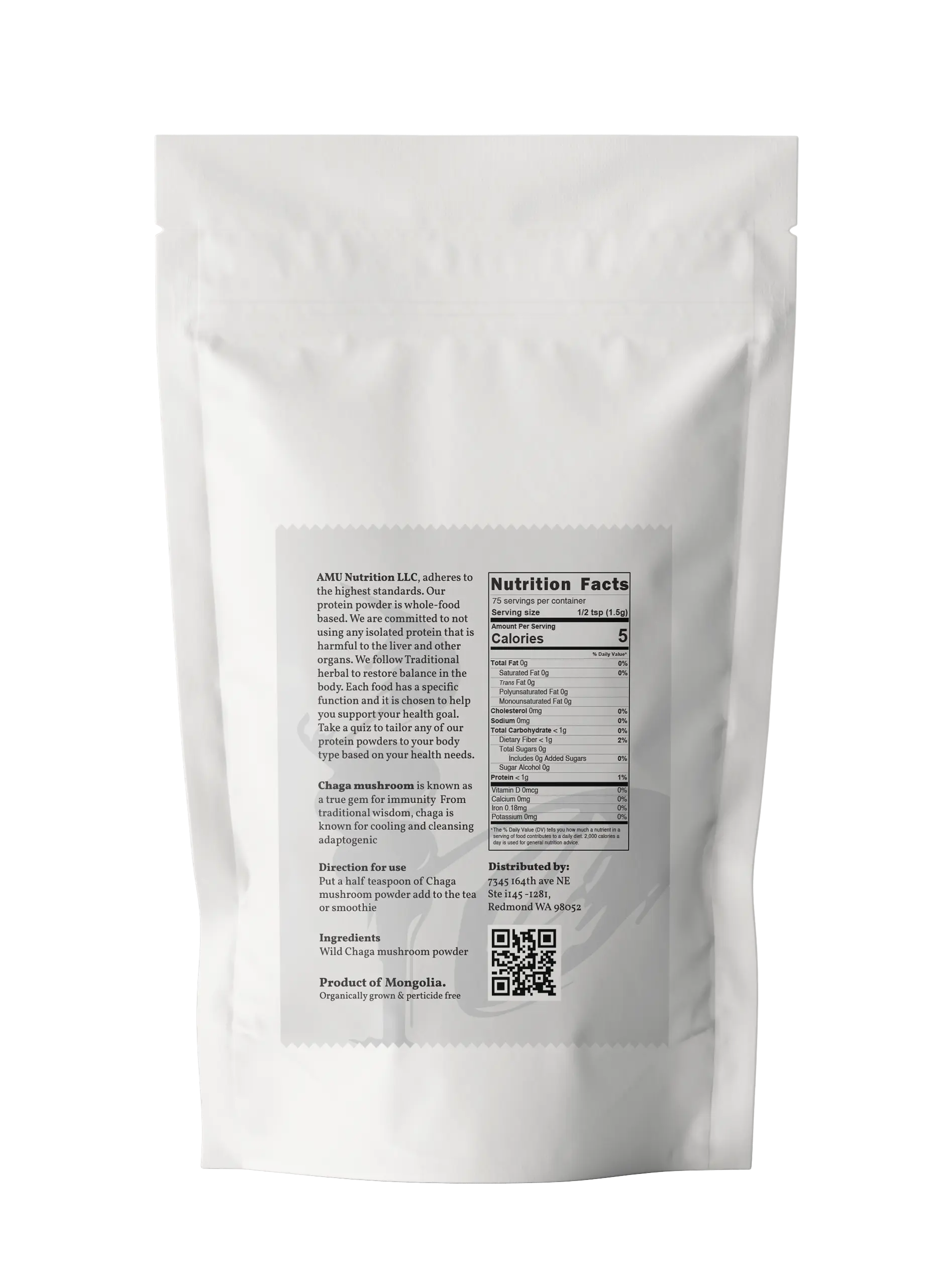 Mongolian Chaga Mushroom Powder 113 g